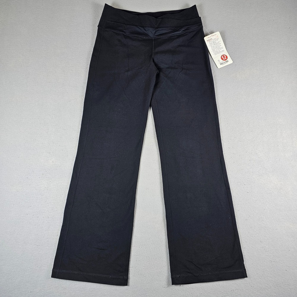 Lululemon Astro Pants Womens 10 Black Stretch Low Rise Straight Wide Leg NWT